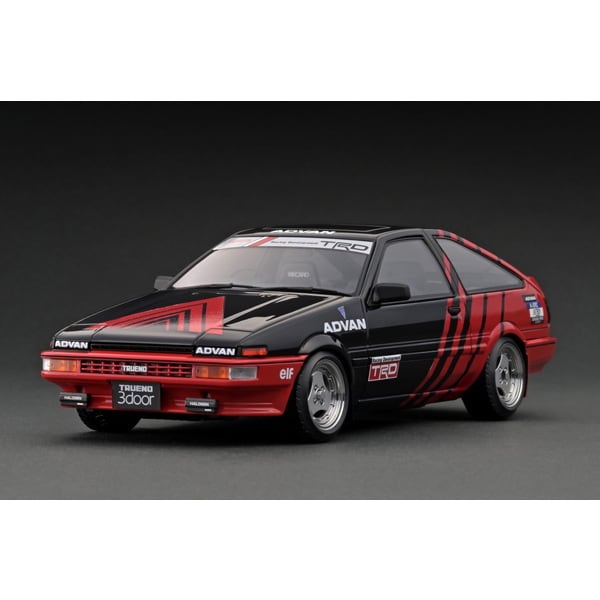 Ignition Model IG3284 1/18 Toyota Sprinter Trueno 3Dr GT Apex AE86 Black/Red [Resin Model Car] - image 1