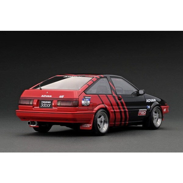 Ignition Model IG3284 1/18 Toyota Sprinter Trueno 3Dr GT Apex AE86 Black/Red [Resin Model Car] - image 2