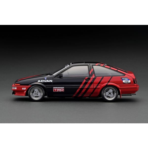 Ignition Model IG3284 1/18 Toyota Sprinter Trueno 3Dr GT Apex AE86 Black/Red [Resin Model Car] - image 3