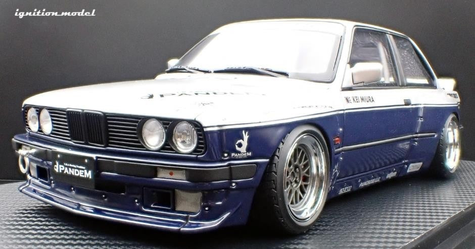 Ignition Model IG3717 1/18 BMW M3 E30 PANDEM 30 Widebody Silver/Blue