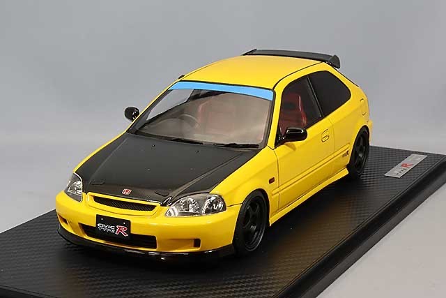 Ignition Model IG2676 1/18 Honda Civic Type R EK9 Yellow Carbon Resin