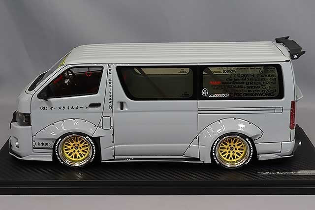Ignition Model IG3120 1/18 T.S.D WORKS Toyota Hiace Wide Body Gray Resin