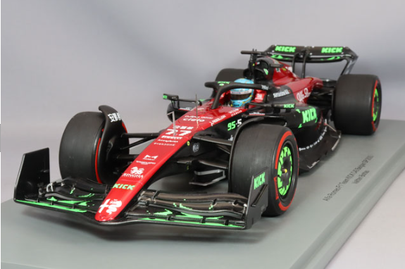 Spark S18S962 1/18 Alfa Romeo Kick Sauber C43 Belgium GP 2023 #77 Multi