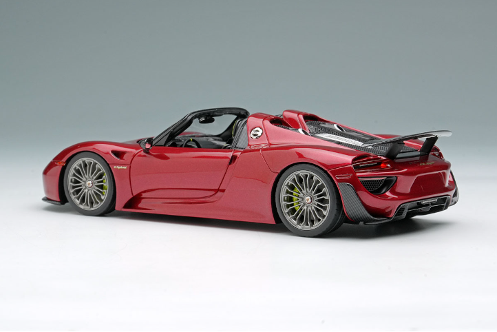 Make Up EIDOLON EM812E 1/43 Porsche 918 Spyder Weissach Rear Wing Up Area Red
