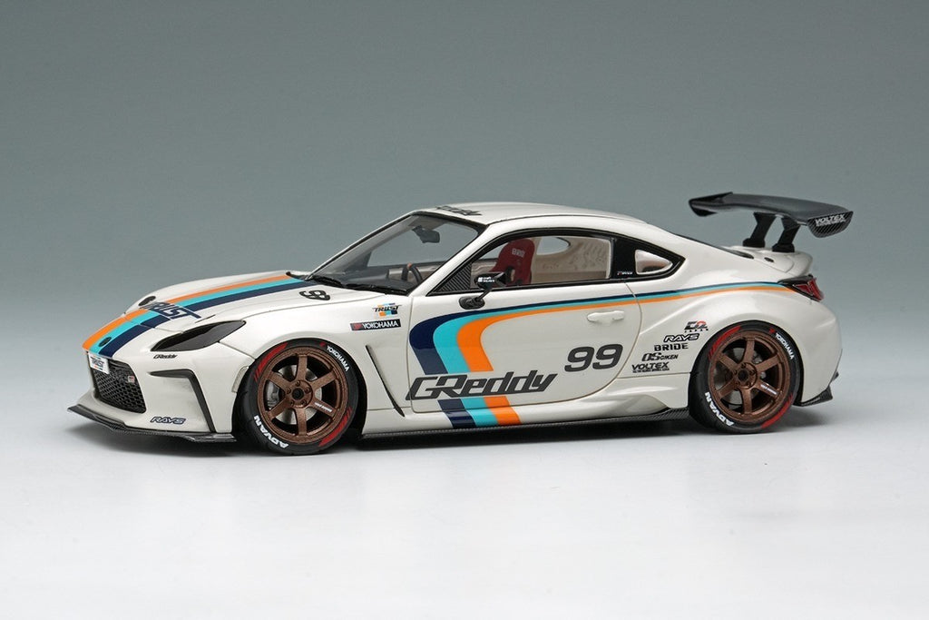 EIDOLON EM664 1/43 Trust Greddy GR86 Turbo Crystal White Pearl 2023 Tokyo Salon