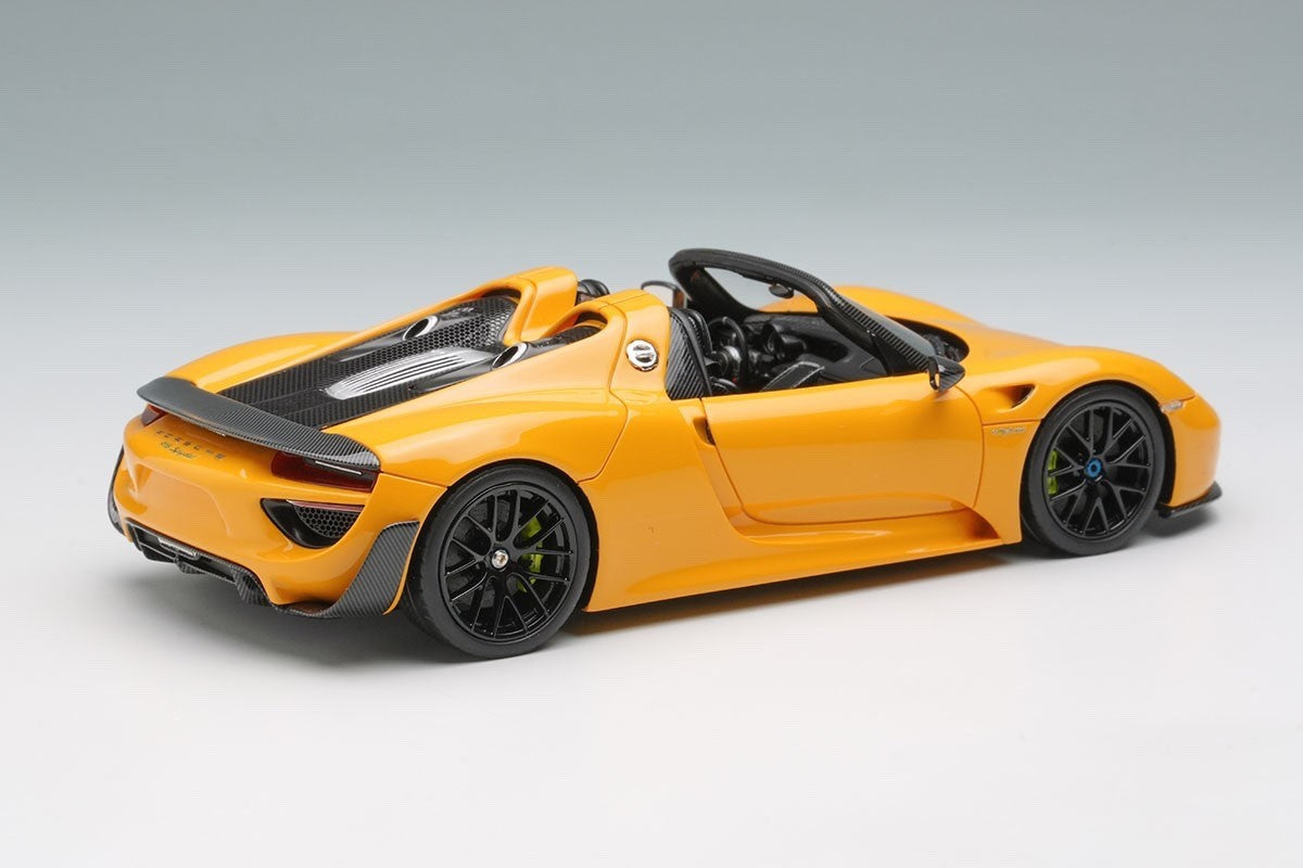 EIDOLON EM569J 1/43 Porsche 918 Spyder Weissach Package 2011 Signal Yellow Resin
