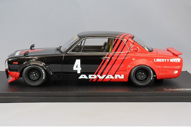 Ignition Model IG2646 1/18 Nissan Skyline LB-WORKS Advan Black/Red