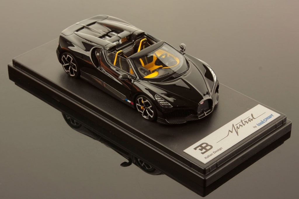 Looksmart LS544A 1/43 Bugatti W16 Mistral 2023 Black Roadster Resin