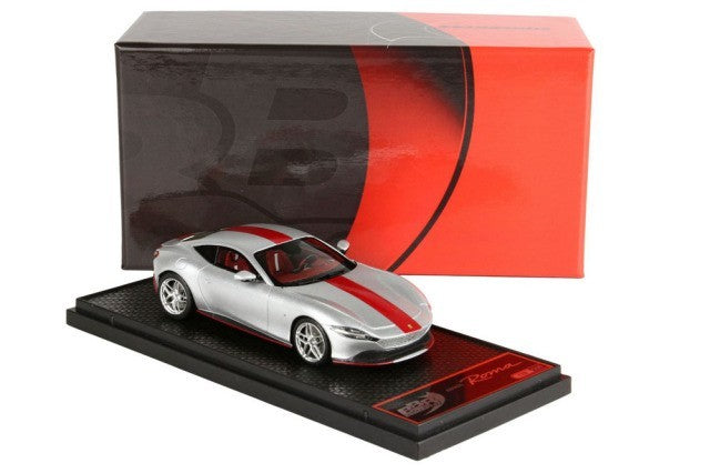 BBR BBRC236CHI 1/43 Ferrari Roma Matt Sunsilver / Red stripe Limited 200pcs