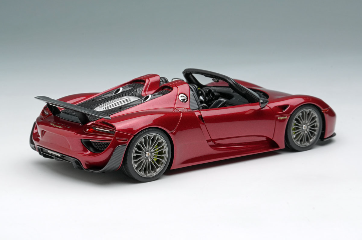 Make Up EIDOLON EM812E 1/43 Porsche 918 Spyder Weissach Rear Wing Up Area Red