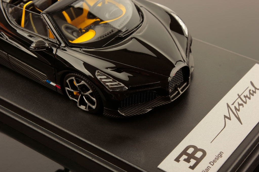 Looksmart LS544A 1/43 Bugatti W16 Mistral 2023 Black Roadster Resin