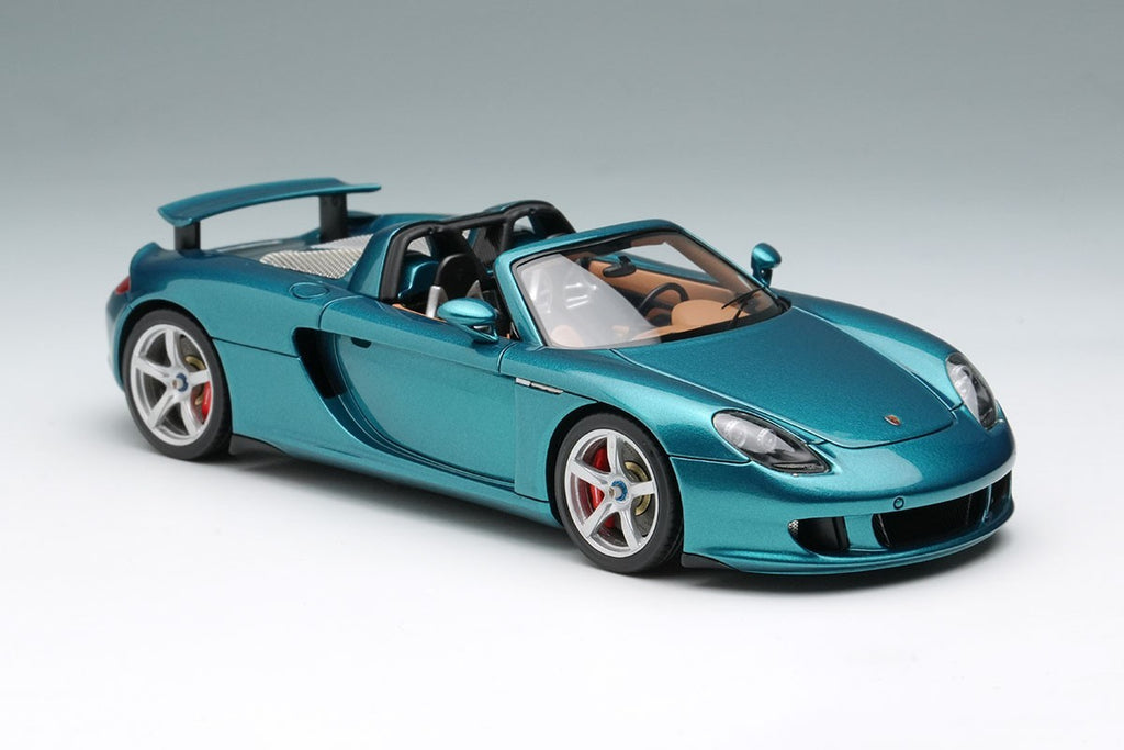 EIDOLON EM567J 1/43 Porsche Carrera GT 2004 (Rear Wing Up) Topaz Blue Metallic