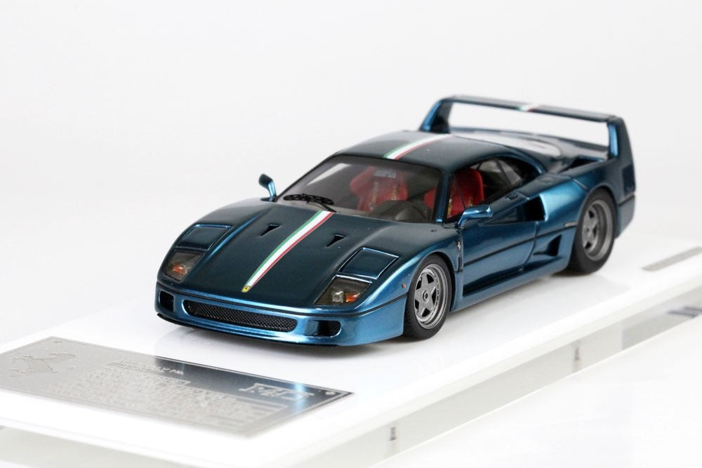 SCM Model 1/43 Ferrari F40 1987 Chrome Mirage Blue Ltd 30pcs Resin