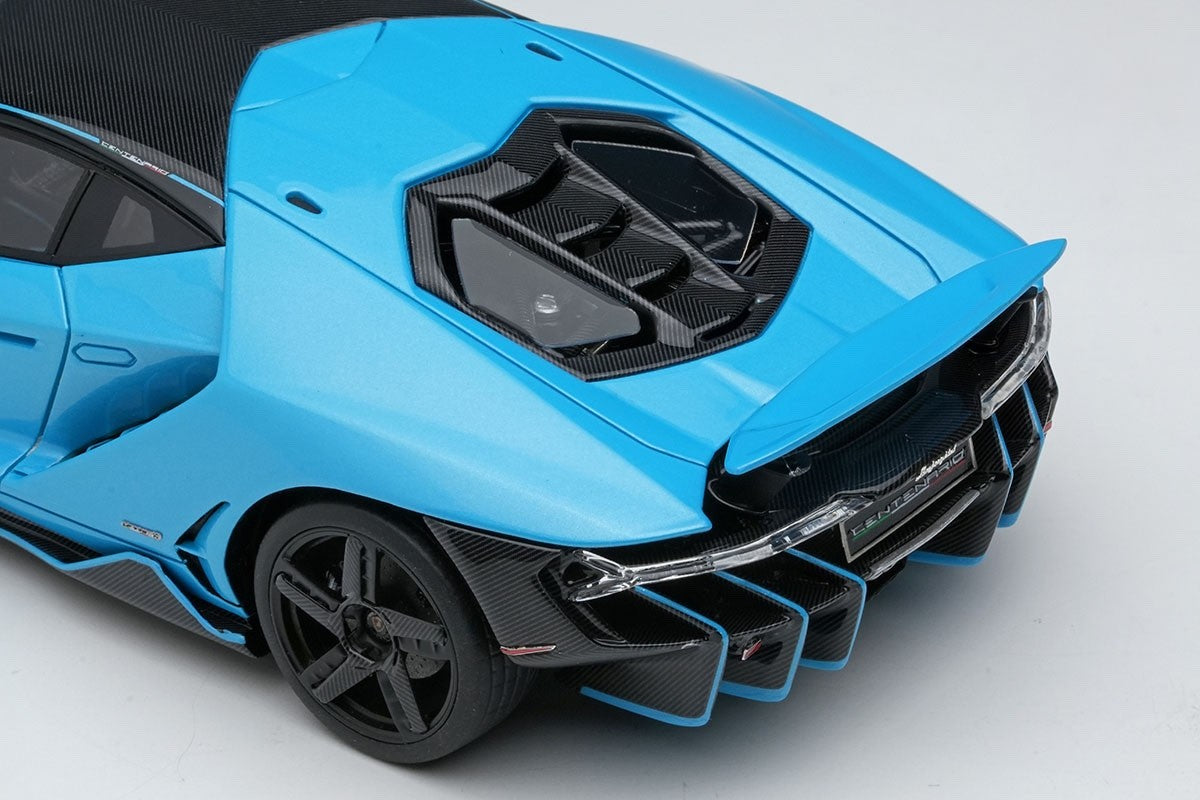 EIDOLON EM780B 1/43 Lamborghini Centenario LP770-4 2016 Rear Wing Up Blu Cepheus