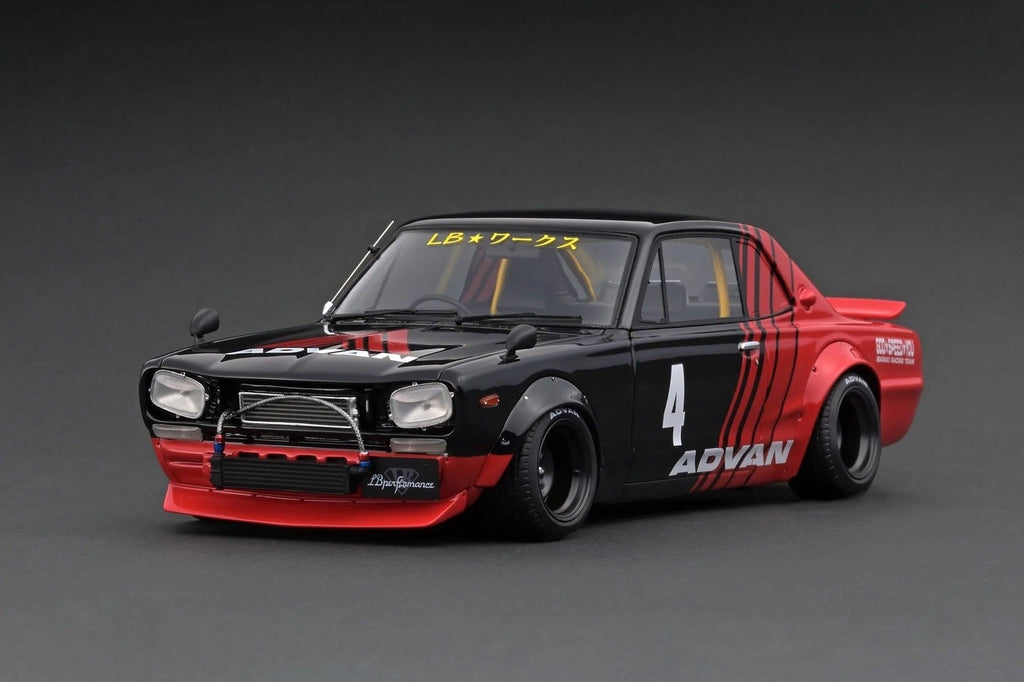 Ignition Model IG2646 1/18 Nissan Skyline LB-WORKS Advan Black/Red