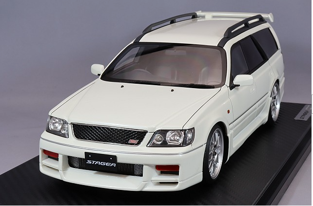 Ignition Model IG2885 1/18 Nissan Stagea 260RS WGNC34 Pearl White BBS