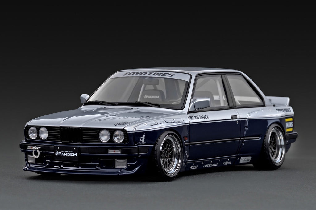 Ignition Model IG3717 1/18 BMW M3 E30 PANDEM 30 Widebody Silver/Blue
