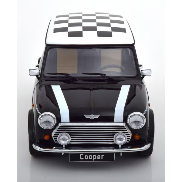 KK Scale KKDC120055L 1/12 Mini Cooper Checkered Flag Black/White Left-Hand Drive