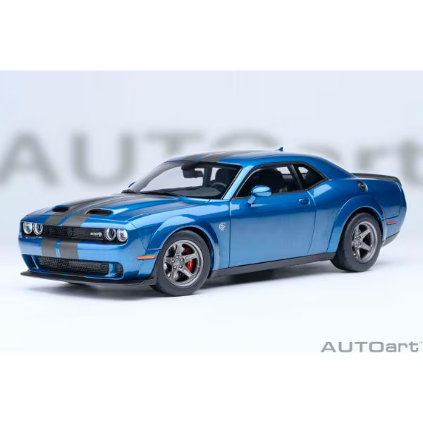 AUTOart 71767 1/18 Dodge Challenger SRT Super Stock 2023 Blue Diecast