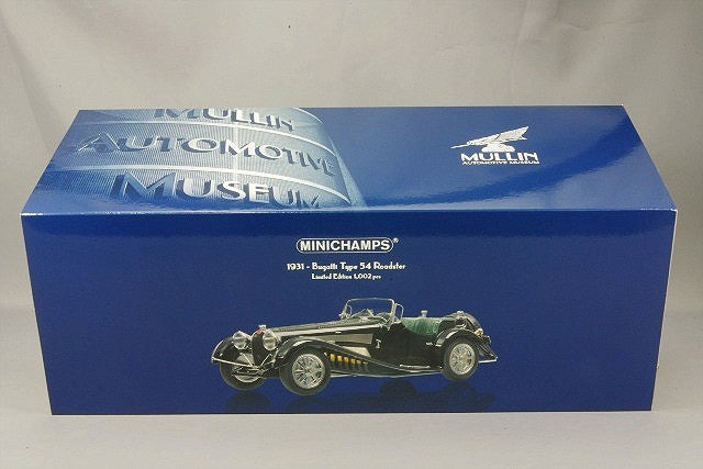 Minichamps MC107110160 1/18 Bugatti Type 54 Roadster Black Resin