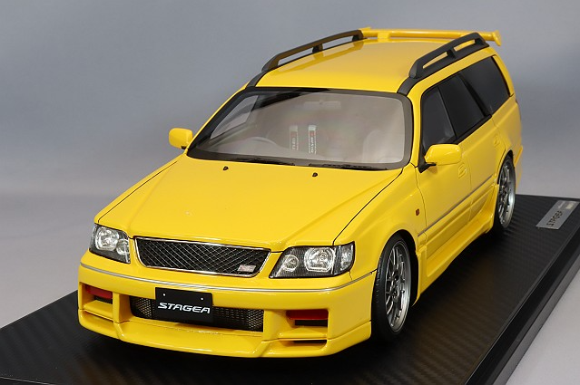 Ignition Model IG2887 1/18 Nissan Stagea 260RS WGNC34 Yellow BBS RG-R