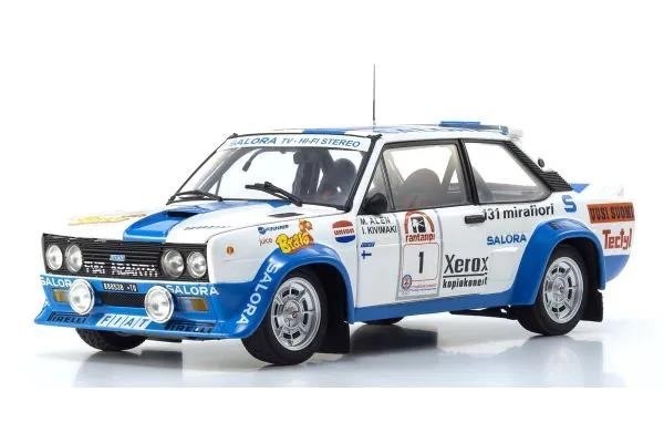 KYOSHO KS08376H 1/18 Fiat 131 Abarth 1980 1000 Lakes Rally #1 Silver Die-Cast