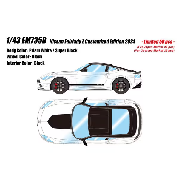 Make UpEidolon EM735B 1/43 Nissan Fairlady Z Customized Edition 2024 White/Black