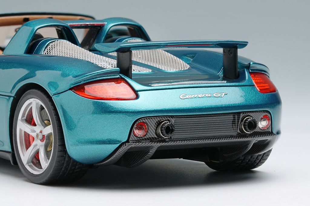 EIDOLON EM567J 1/43 Porsche Carrera GT 2004 (Rear Wing Up) Topaz Blue Metallic