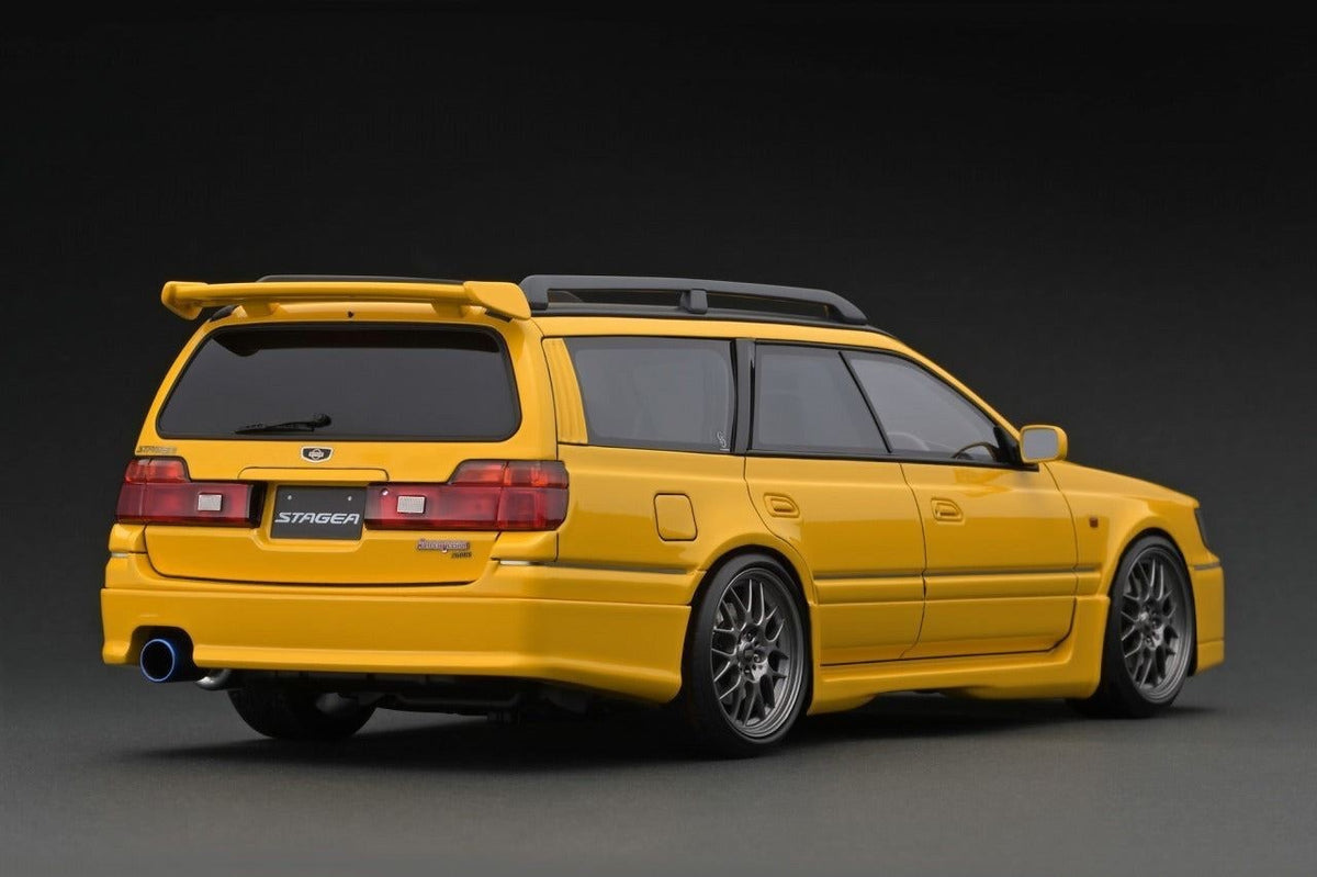 Ignition Model IG2887 1/18 Nissan Stagea 260RS WGNC34 Yellow BBS RG-R
