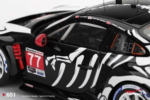 Top Speed TS0651 1/18 Porsche 911 GT3 R 2025 IMSA Petit Le Mans #77 AO Racing
