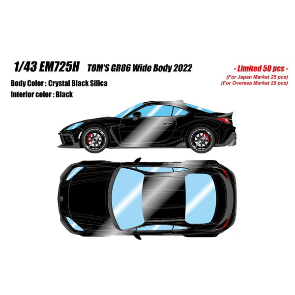 Make Up EIDOLON EM725H 1/43 TOM'S GR86 Wide Body 2022 Crystal Black Silica