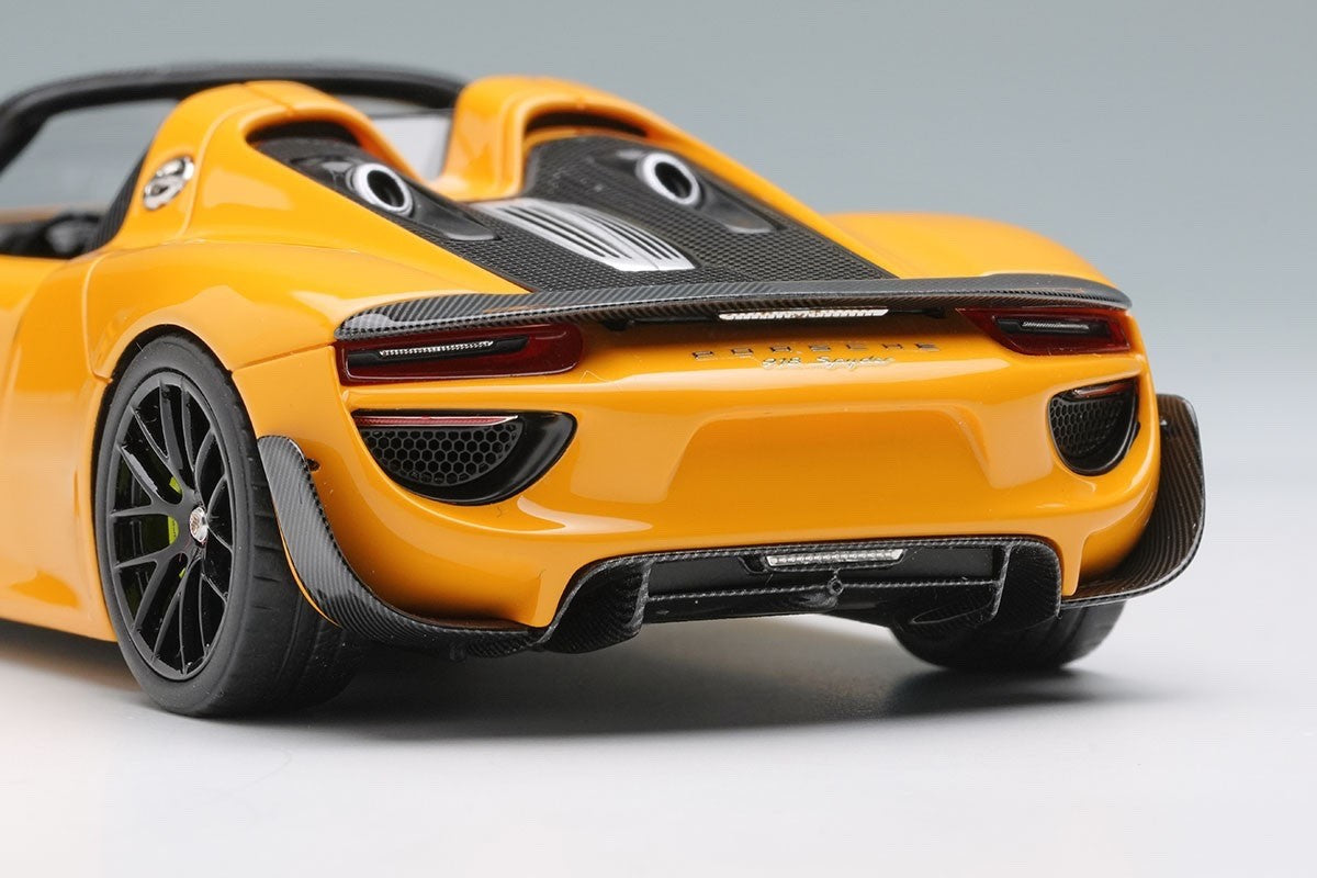 EIDOLON EM569J 1/43 Porsche 918 Spyder Weissach Package 2011 Signal Yellow Resin