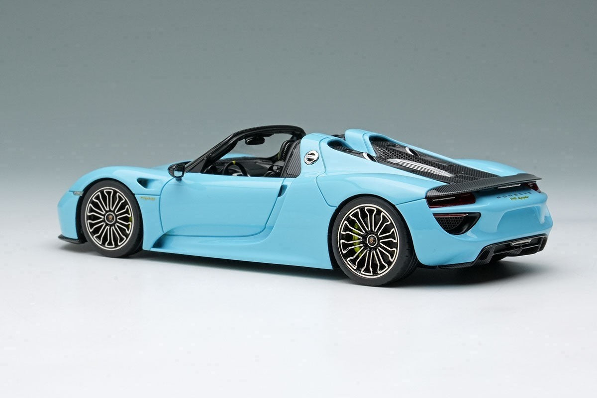 EIDOLON EM568F 1/43 Porsche 918 Spyder Gulf Blue Carbon Detail Resin