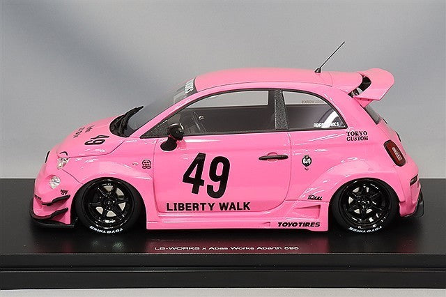 TOP SPEED TS0607 1/18 Abarth 595 LB-WORKS x Abas Works Pink