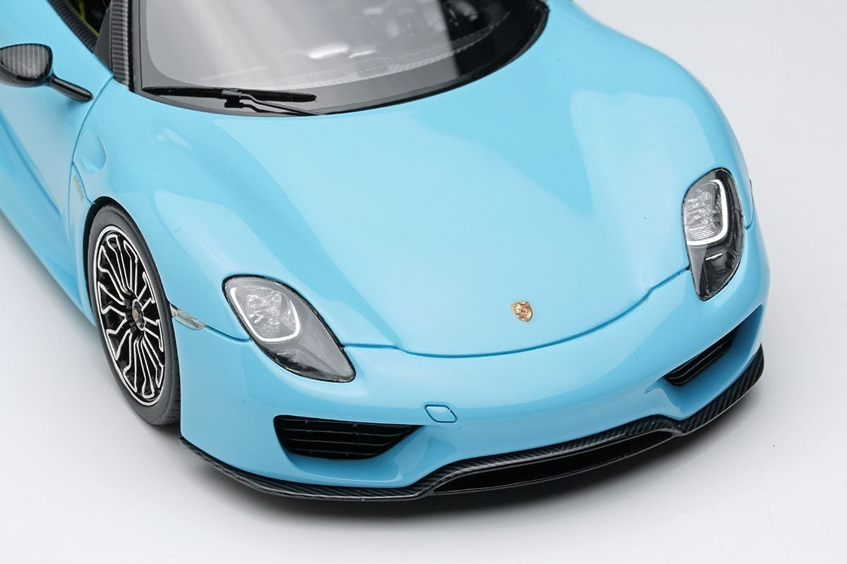 EIDOLON EM568F 1/43 Porsche 918 Spyder Gulf Blue Carbon Detail Resin