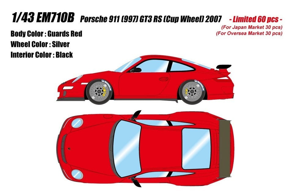 Make Up EIDOLON 1/43 Porsche 911 (997) GT3 RS (BBS Cup Wheel) 2007 Red EM710B