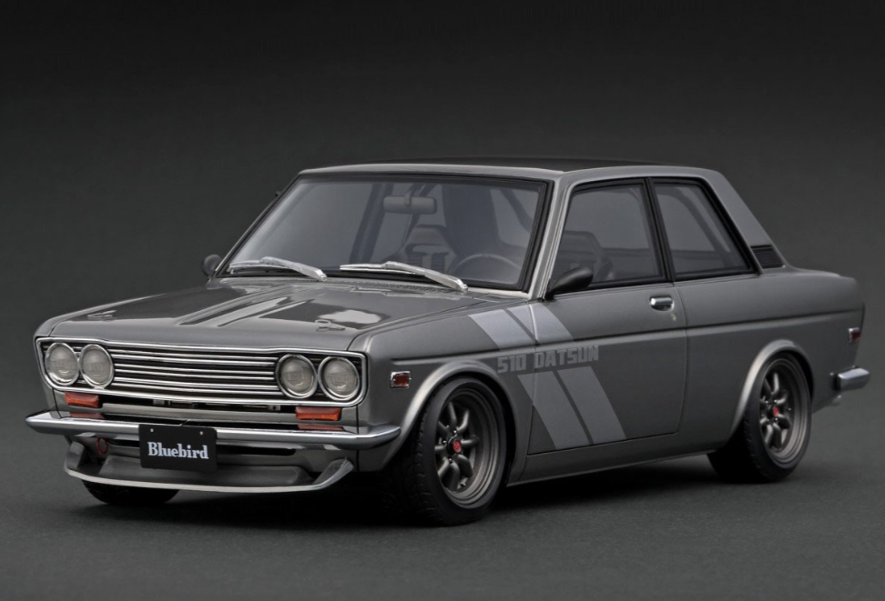 Ignition Model IG3310 1/18 Datsun Bluebird 510 Gun Metallic With Engine Resin