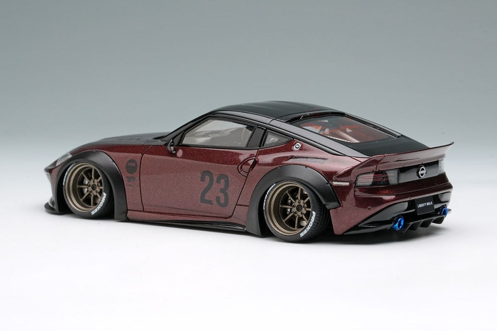 Make Up EIDOLON LB023E 1/43 Nissan Z RZ34 Burgundy Watanabe 8-Spoke Wheels