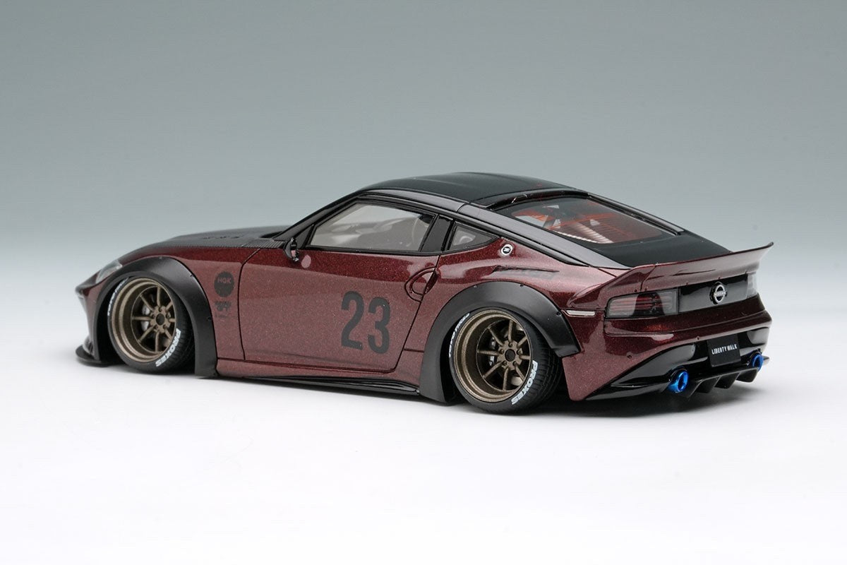 Make Up EIDOLON LB023E 1/43 Nissan Z RZ34 Burgundy Watanabe 8-Spoke Wheels