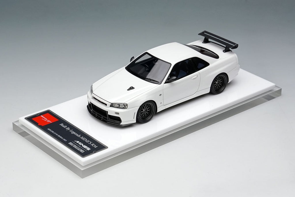 Make Up EIDOLON EM681A 1/43 Mines Nissan Skyline GT-R BNR34 Shiranami White
