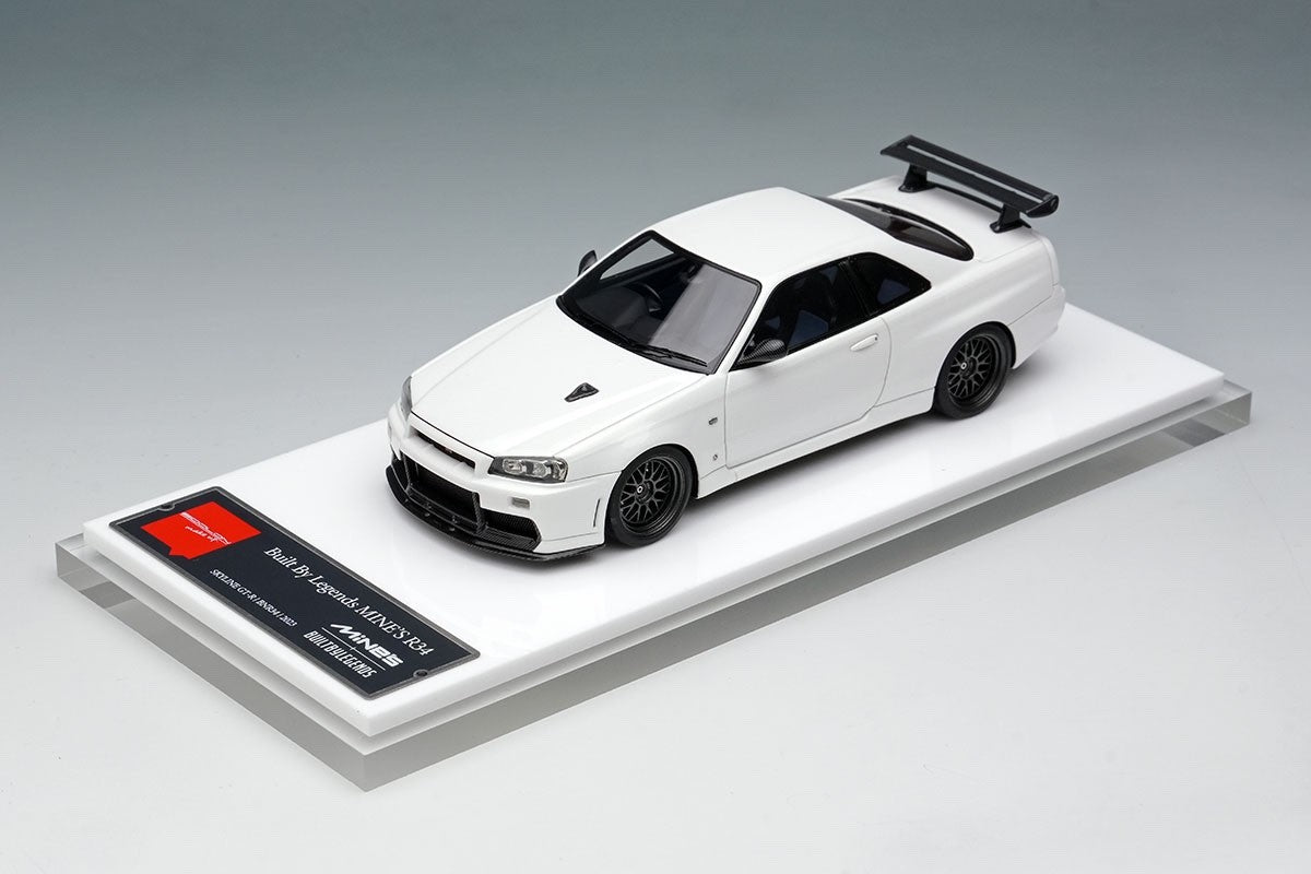 Make Up EIDOLON EM681A 1/43 Mines Nissan Skyline GT-R BNR34 Shiranami White