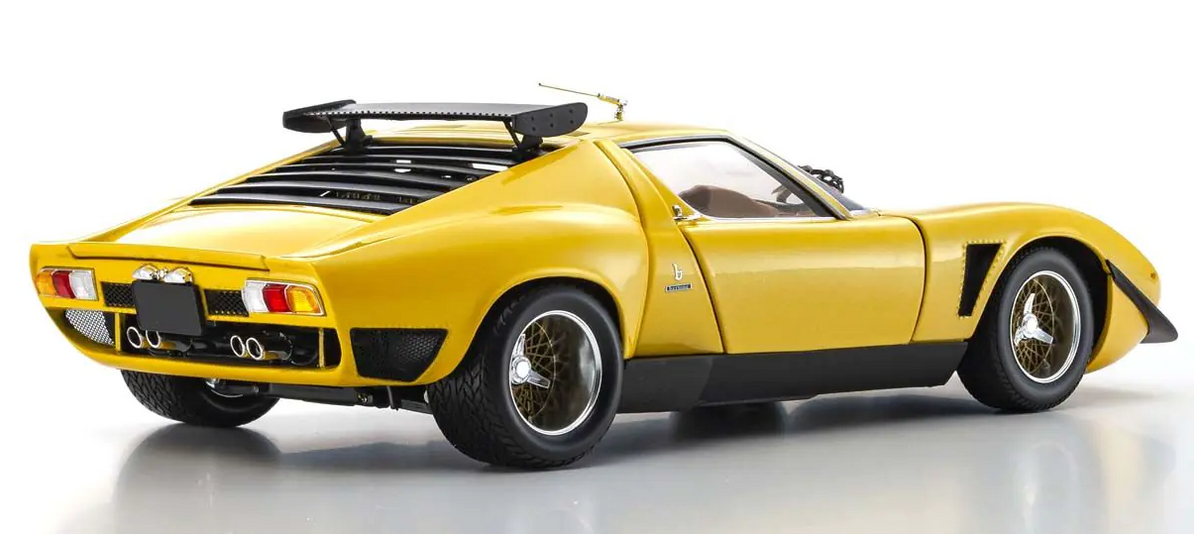 Kyosho KS08319GY 1/18 Lamborghini Miura SVR Yellow Black Diecast Model Car