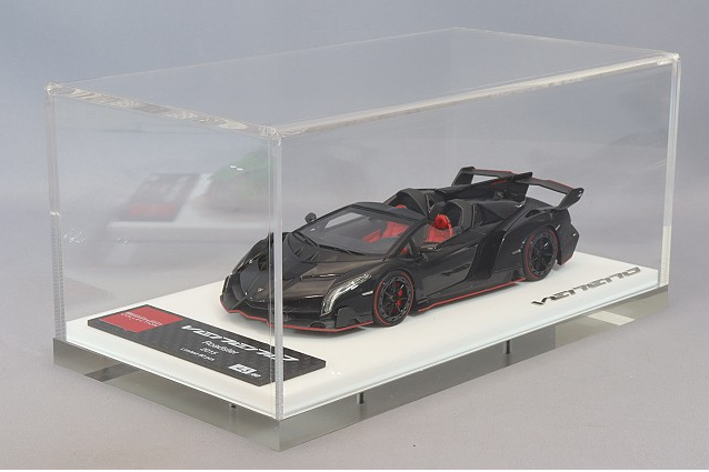 EIDOLON EM451C 1/43 Lamborghini Veneno Roadster 2015 Black Red Stripe Resin