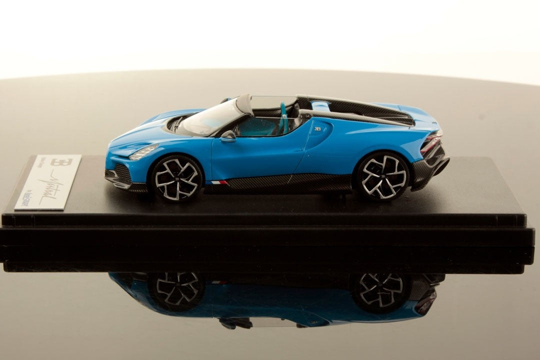 Looksmart LS544C 1/43 Bugatti W16 Mistral 2023 Blue Roadster Resin