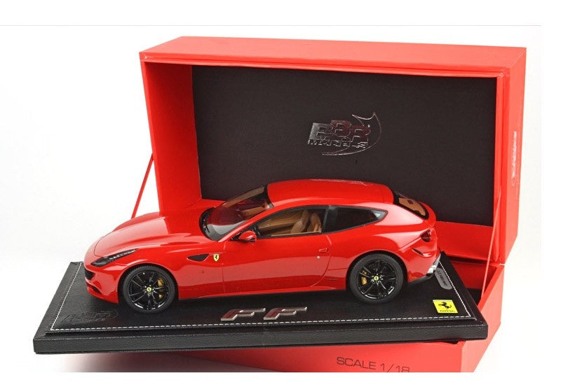 BBR P1829CF 1/18 Ferrari FF 2011 Rosso Corsa Black Wheels Yellow Calipers Resin