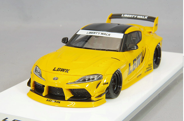 Make Up EIDOLON LB013C 1/43 LB-WORKS GR Supra Lightning Yellow 6-Spoke Wheels