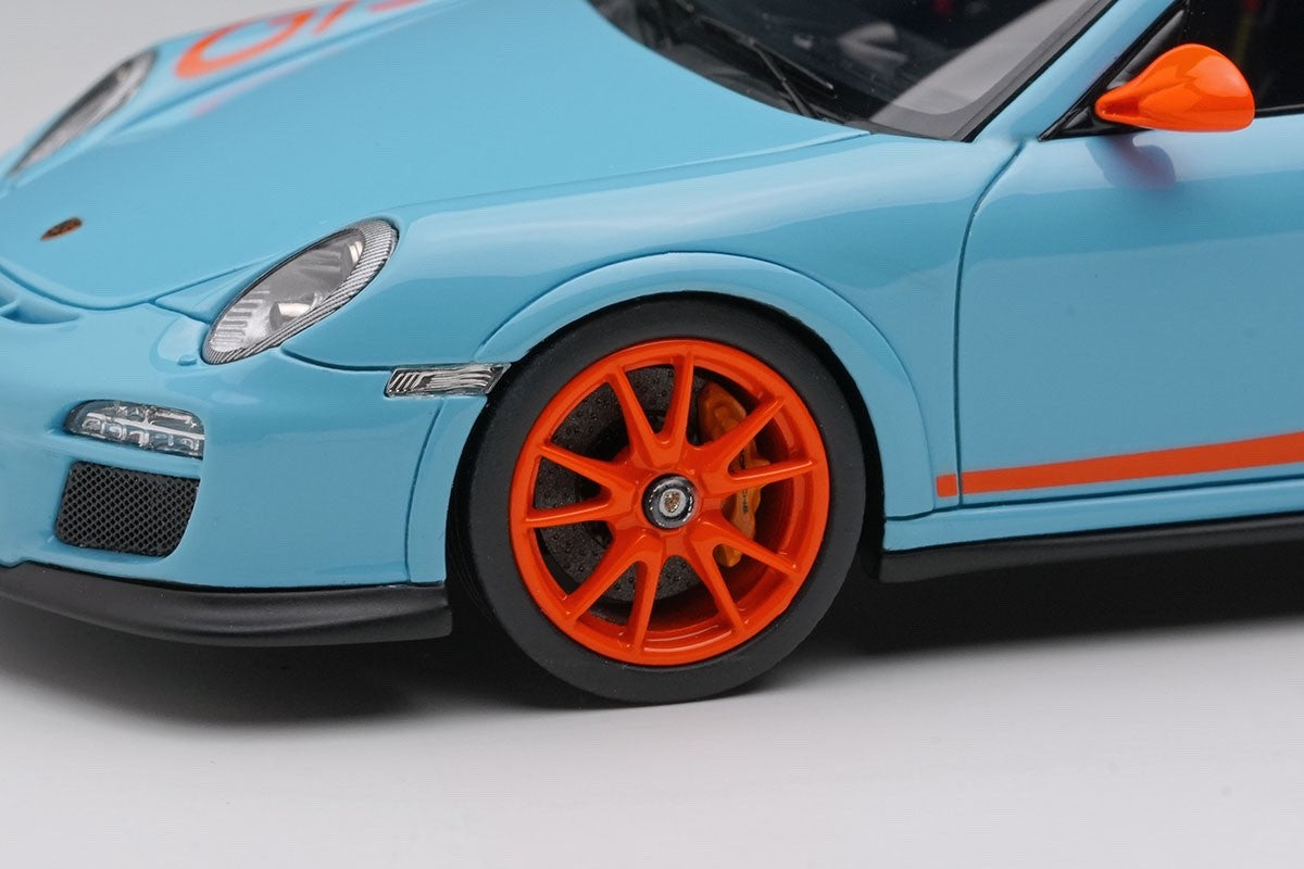 EIDOLON EM603C 1/43 Porsche 911 997.2 GT3 RS 2010 Gulf Blue Orange Stripe Resin