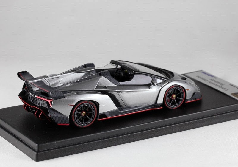 Looksmart LS429B 1/43 Lamborghini Veneno Roadster Metalluro Grey Metal Resin