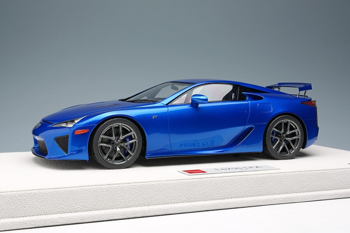 EIDOLON EML111E 1/18 Lexus LFA 2010 Rear Wing Up Pearl Blue Resin Model