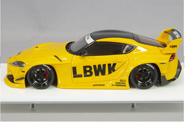 Make Up EIDOLON LB013C 1/43 LB-WORKS GR Supra Lightning Yellow 6-Spoke Wheels